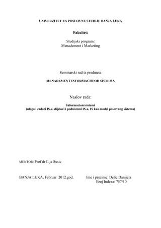 Informacioni sistemi