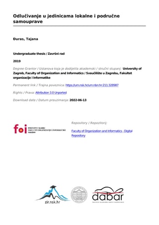 Odlučivanje u jedinicama lokalne i područne samouprave