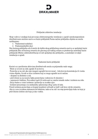 Priključak električne instalacije