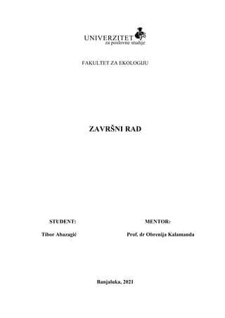 Zaštita obalnih ekosistema plavnih područja u slivu Vrbasa