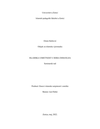 Islamska umjetnost u doba Osmanlija