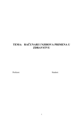 Računari i njihova primena u zdravstvu