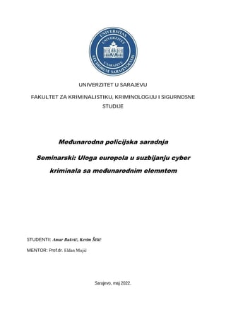 Uloga europola u suzbijanju cyber kriminala sa međunarodnim elementom