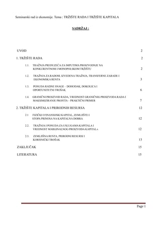 Tržište rada i kapitala