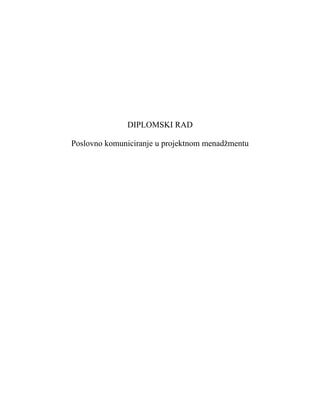 Poslovno komuniciranje u projektnom menadžmentu