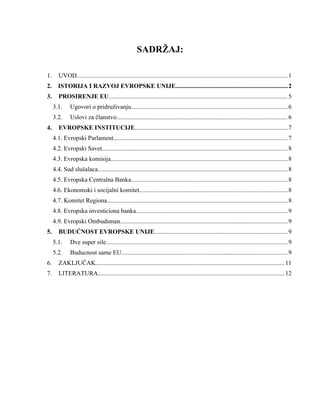 Istorija i razvoj Evropske unije