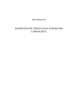 Kompetencije i motivacija zaposlenih u preduzeću