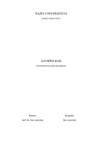 NON-FINITE Verb forms