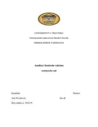 Analiza i kontrola vakcina