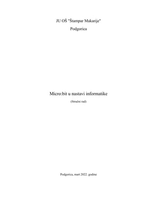 Micro: bit u nastavi informatike