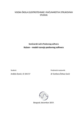 Kaizen – model razvoja poslovnog softvera