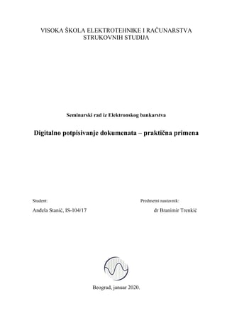 Digitalno potpisivanje dokumenata – praktična primena