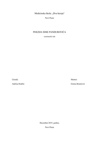 Poezija Sime Pandurovića