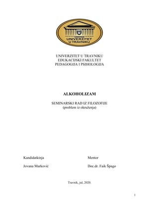 Alkoholizam – problem iz okruženja