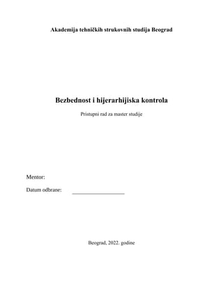 Bezbednost i hijerarhijiska kontrola