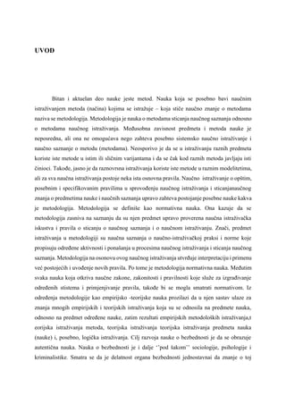 Metode postupci i instrumenti za istraživanje u oblasti bezbednosti