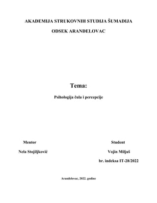 Psihologija čula i percepcije