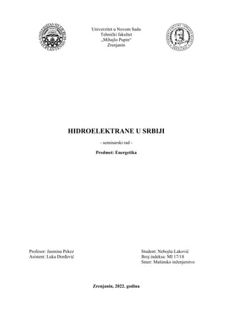 Hidroelektrane u Srbiji