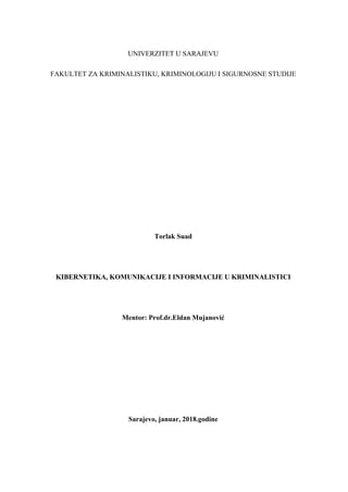 Kibernetika, komunikacije i informacije u kriminalistici