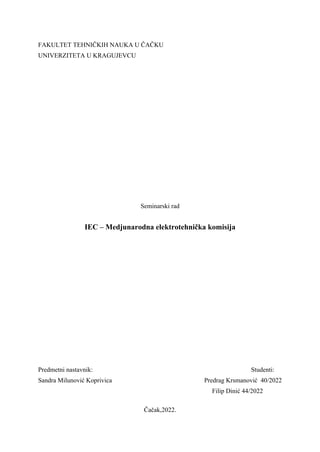 IEC – Međunarodna elektrotehnička komisija