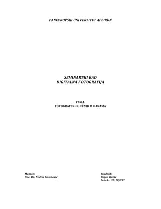 Fotografski rječnik u slikama