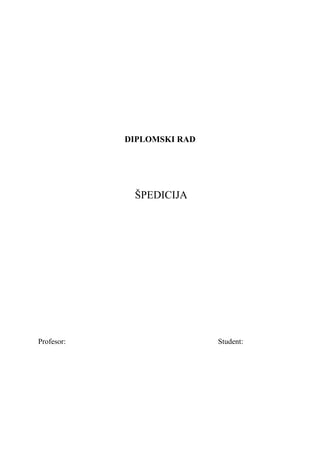 Špedicija: analiza transportnih procesa i međunarodne trgovine