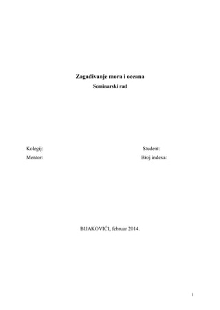 Zagađivanje mora i okeana