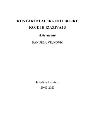 Kontaktni alergeni i biljke koje ih izazivaju Asterceae