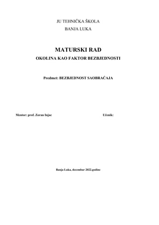 Okolina kao faktor bezbijednosti