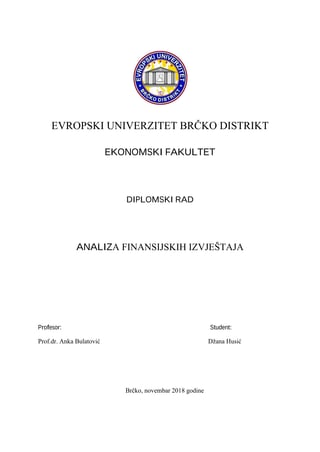 Analiza finansijskih izvještaja