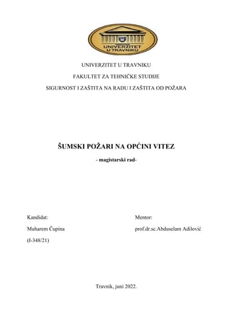 Šumski požari na općini Vitez