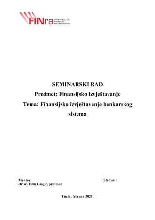 Finansijsko izvještavanje bankarskog sistema