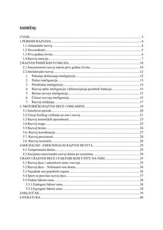 Osobenost motornog, psihickog i socijalnog rasta i razvoja dece i faktori koji deluju na njih