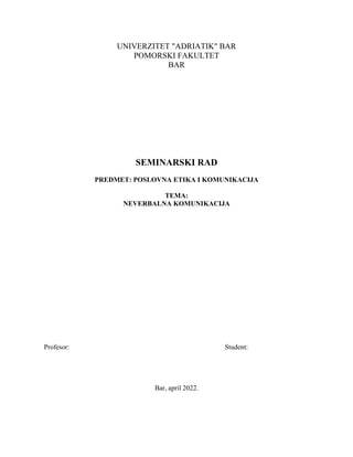 Neverbalna komunikacija