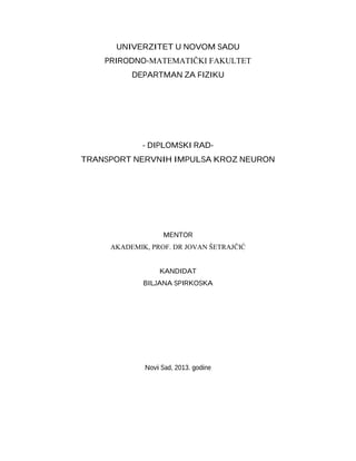 Transport nervnih impulsa kroz neuron