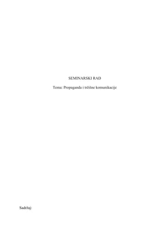 Propaganda i tržišne komunikacije