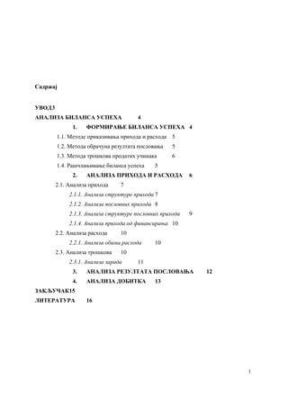 Analiza bilansa uspeha