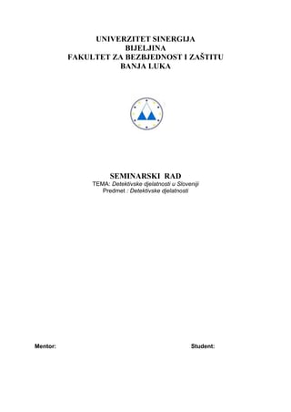 Detektivske delatnosti u Sloveniji