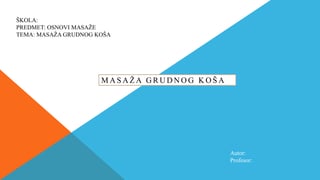 Masaža grudnog koša