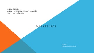 Masaža lica