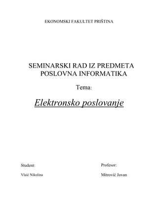 Elektronsko poslovanje i njegovi oblici