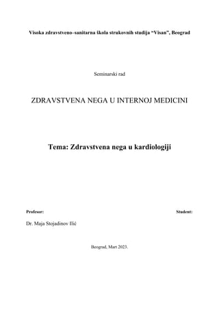 Zdravstvena nega u kardiologiji
