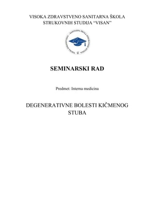 Degenerativne bolesti kičmenog stuba