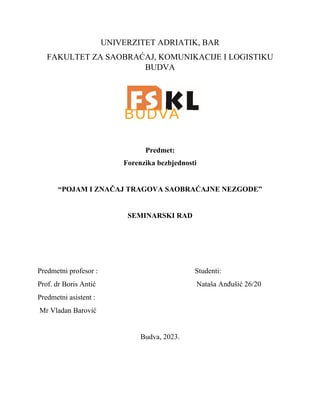 Pojam i značaj tragova saobraćajne nezgode