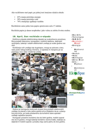 Reciklaža i zaštita životne sredine: analiza e-otpada i primeri dobre prakse