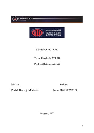 Uvod u Matlab