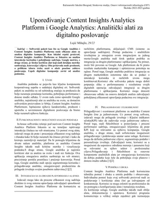 Upoređivanje “Content Insights Analytics Platform” i “Google Analytics” – Analitički alati za digitalno poslovanje