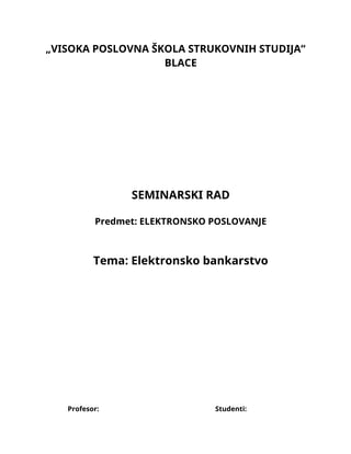 Elektronsko bankarstvo