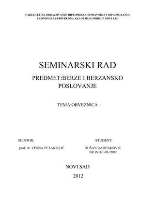Obveznice: pojam, vrste, emisije i cena
