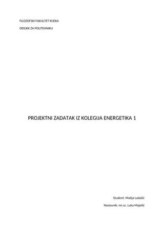 Projektni zadatak – Energetika